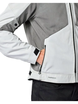 Kurtka motocyklowa tekstylna REV’IT! Torque 3 H2O jasnoszaro-czerwona