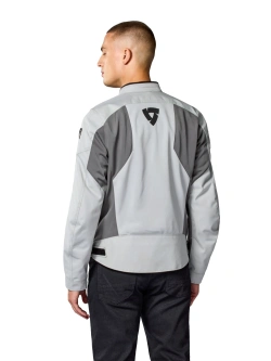 Kurtka motocyklowa tekstylna REV’IT! Torque 3 H2O jasnoszaro-czerwona