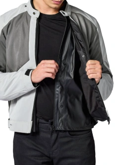 Kurtka motocyklowa tekstylna REV’IT! Torque 3 H2O jasnoszaro-czerwona