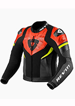 Kurtka motocyklowa skórzano-tekstylna REV’IT! Hyperspeed 2 Air czarno-fluo czerwona