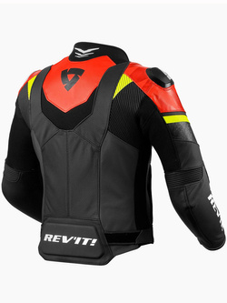 Kurtka motocyklowa skórzano-tekstylna REV’IT! Hyperspeed 2 Air czarno-fluo czerwona